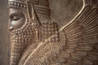 Winged man with a lions body, detail of a relief from the north stairway of the Tripylon, c.470 BC